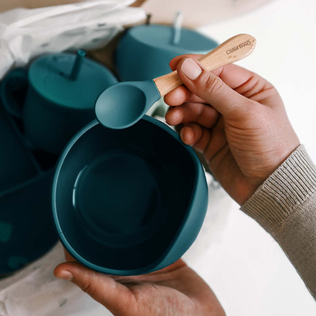 Tidy Tots Peacock Bowl & spoon set