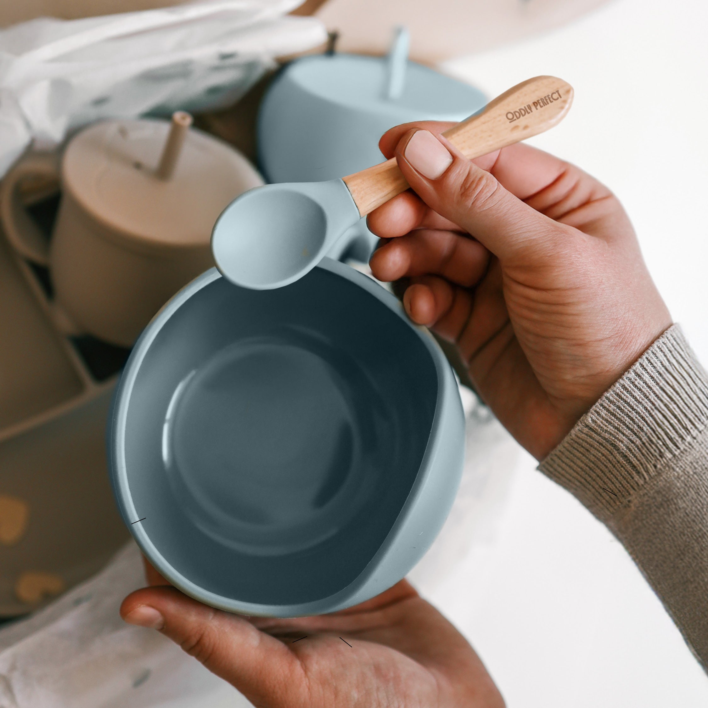 Tidy Tots Blueberry Bowl & spoon set