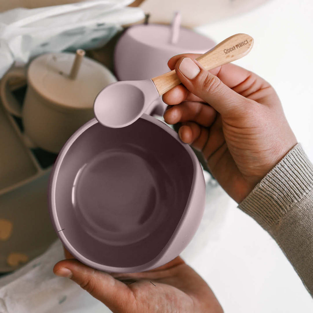Tidy Tots Rose Petal Bowl & spoon set