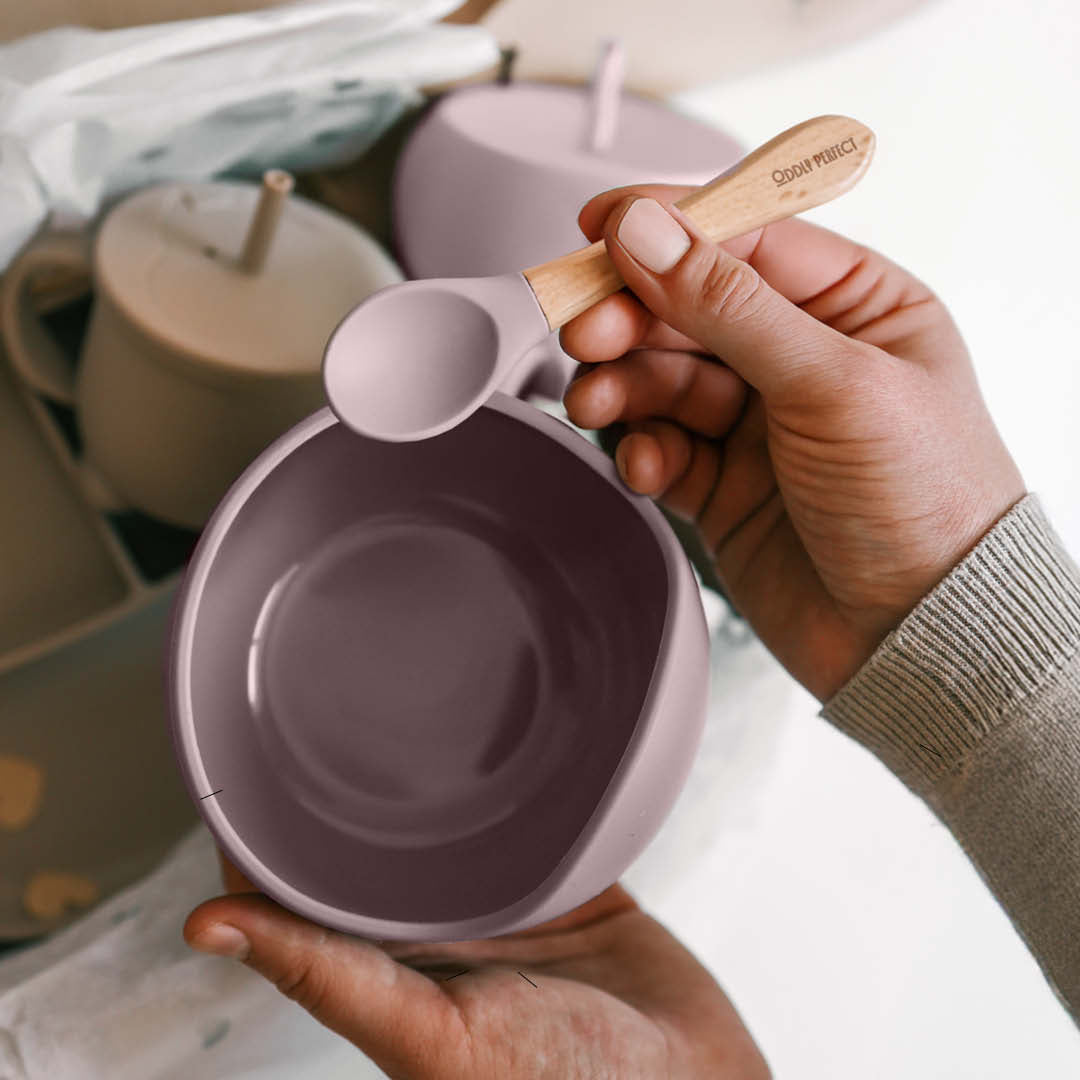 Tidy Tots Rose Petal Bowl & spoon set