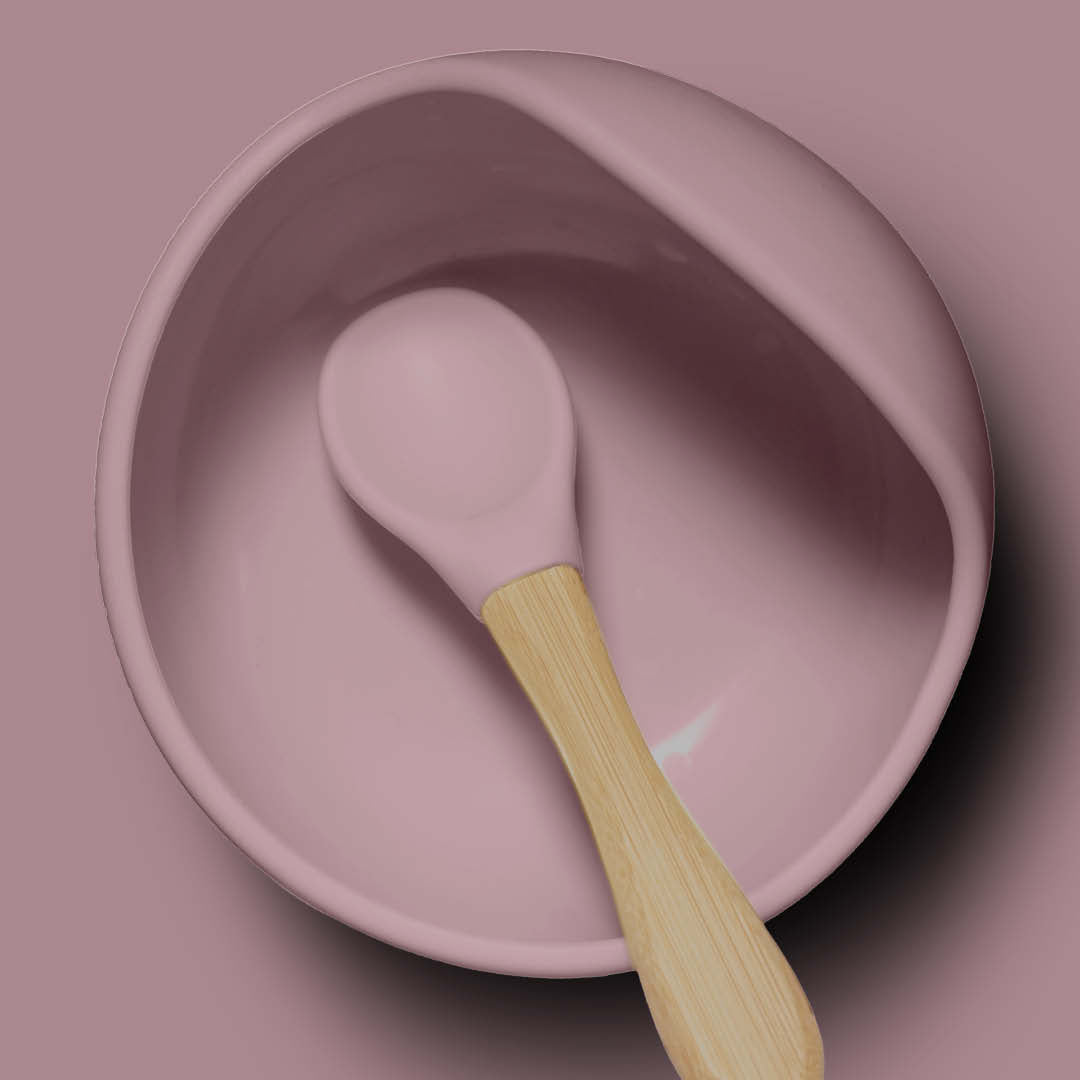 Tidy Tots Rose Petal Bowl & spoon set