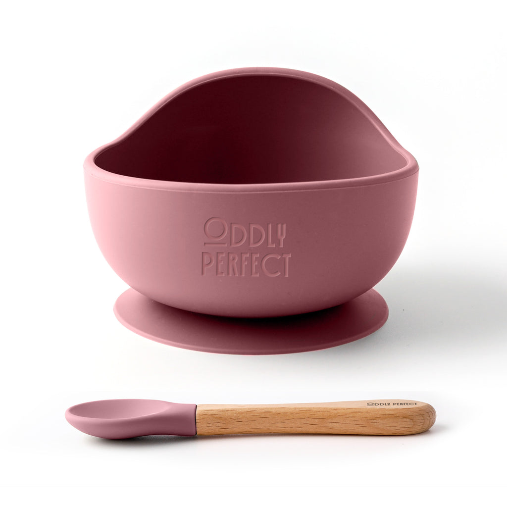 Tidy Tots Pink Berry Bowl & spoon set